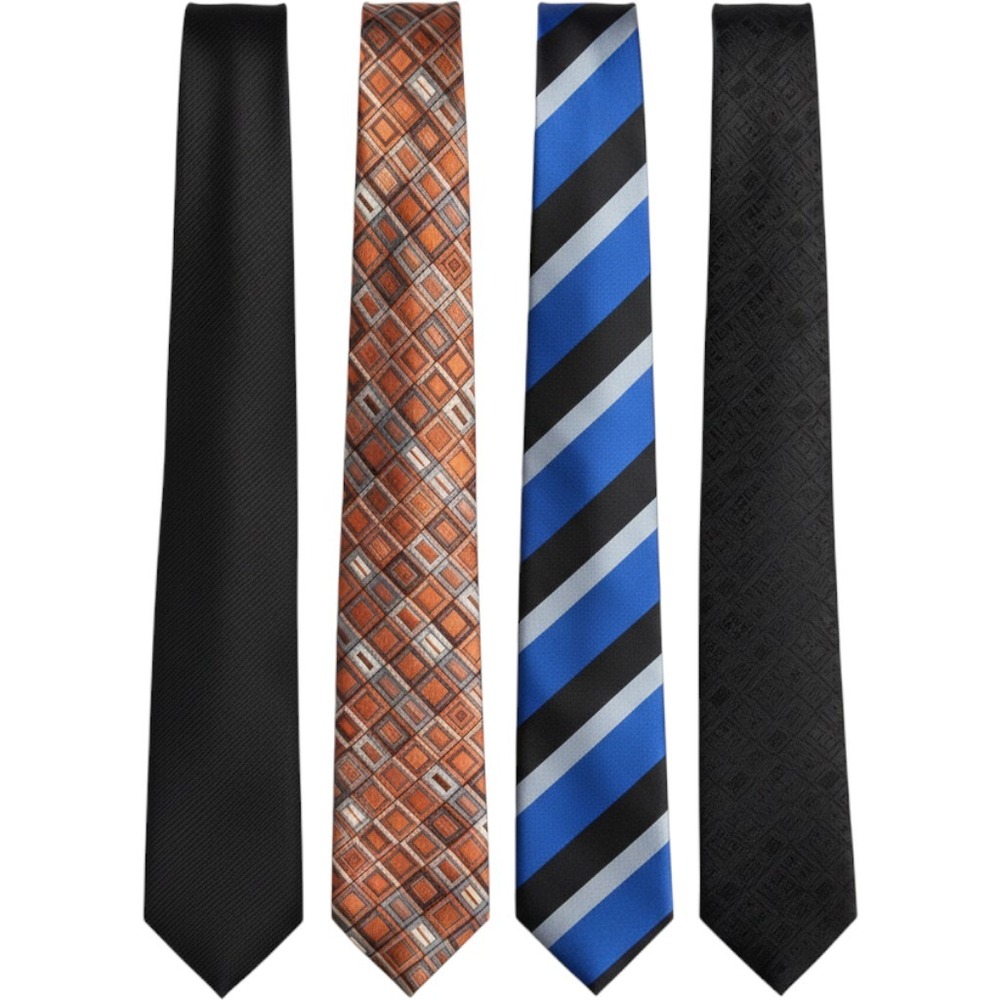 Nautica Van Heusen Mens OS Multicolor Silk Necktie Lot 4 Vintage Preppy Ties